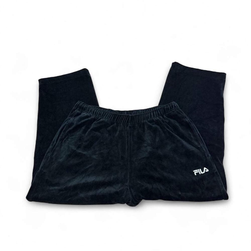 Black fila velour sweatpants